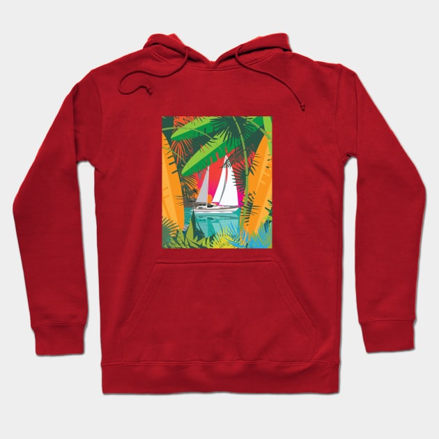 Sailing Delos Hoodie by DavidLoblaw